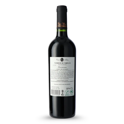 Casa Silva Carmenere Reserva Achterkant Label