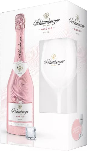 Schlumberger Rose Ice Secco met glas in Giftpack