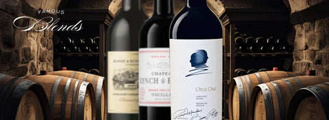 Wijnflessen van bekende druivenblends