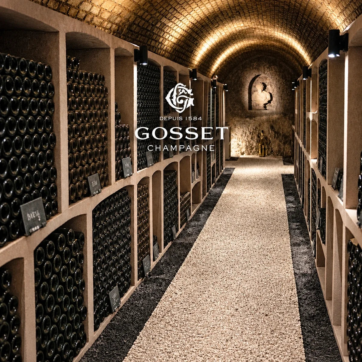 Gosset Champagne, sfeerfoto met logo