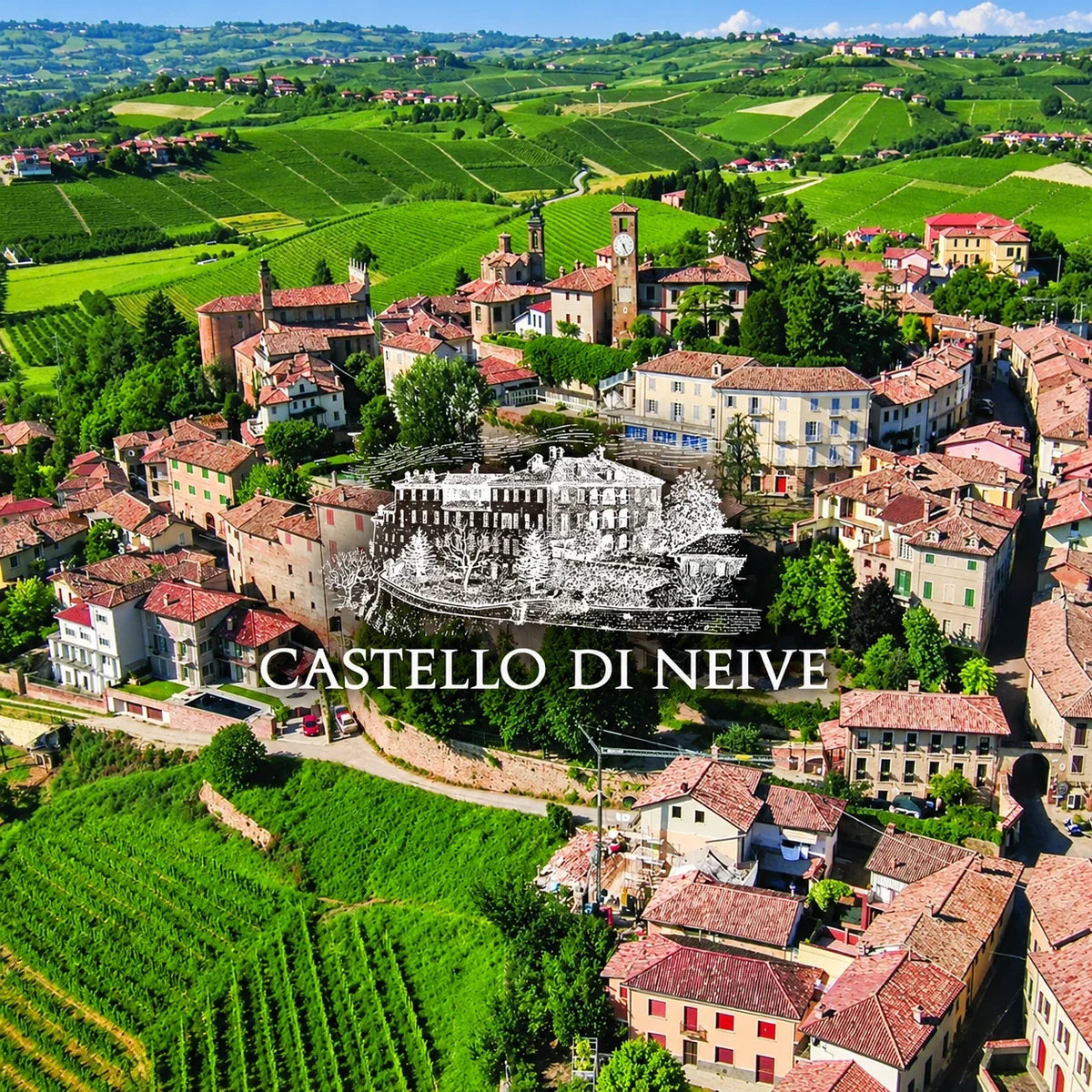 Castello di Neive, sfeerfoto met logo