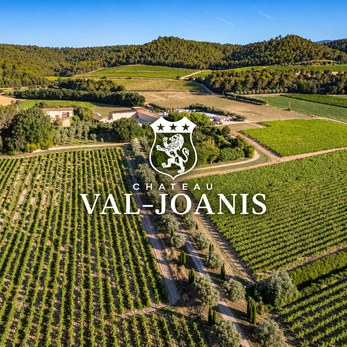 Château Val Joanis, sfeerfoto met logo