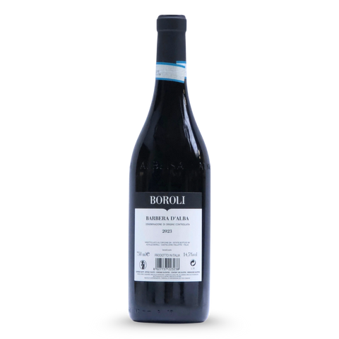 Boroli Barbera d’Alba achterkant