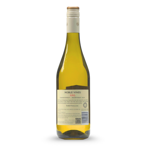 Noble Vines 446 Chardonnay achterkant label