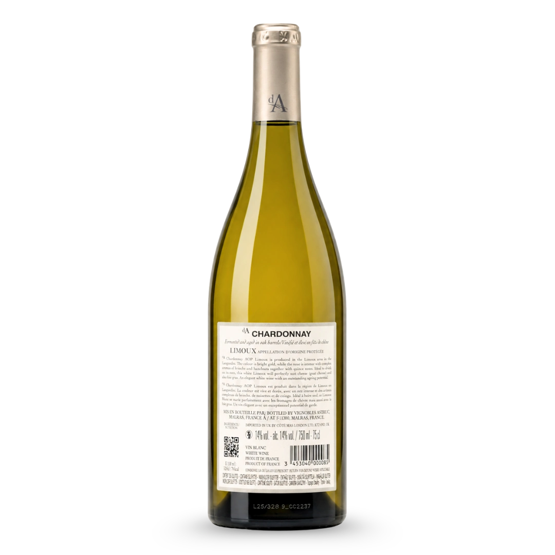 d'A Astruc Limoux Chardonnay - achterkant label