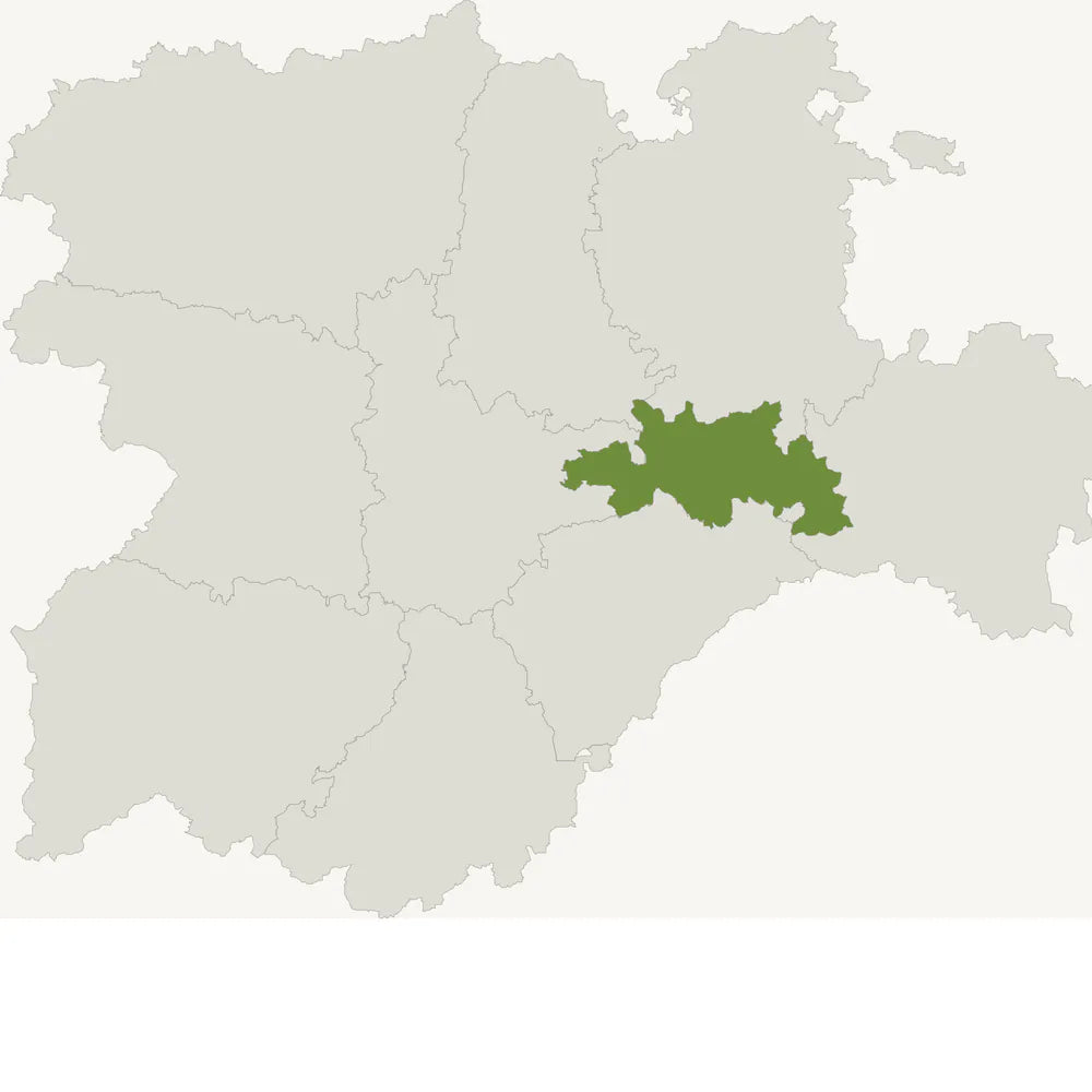 Kaart van Ribera del Duero langs de Duero in Castilla y León
