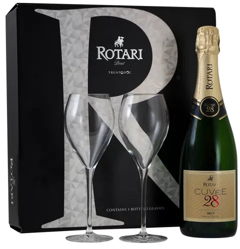 Rotari Cuvee 28 Brut met 2 glazen in Geschenkdoos